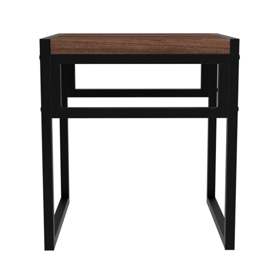 Banco Baixo Wooden Nogal e Preto