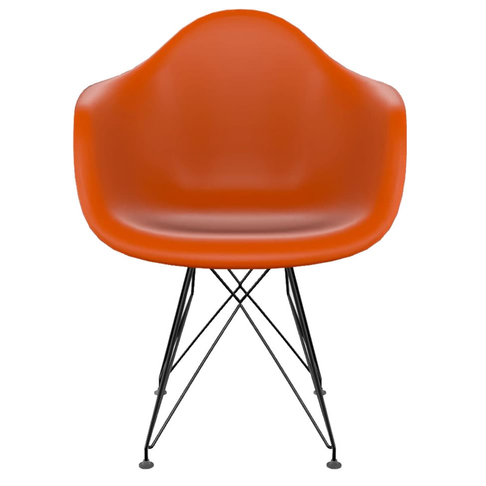 Cadeira Eames Arm Eiffel Terracota e Preta