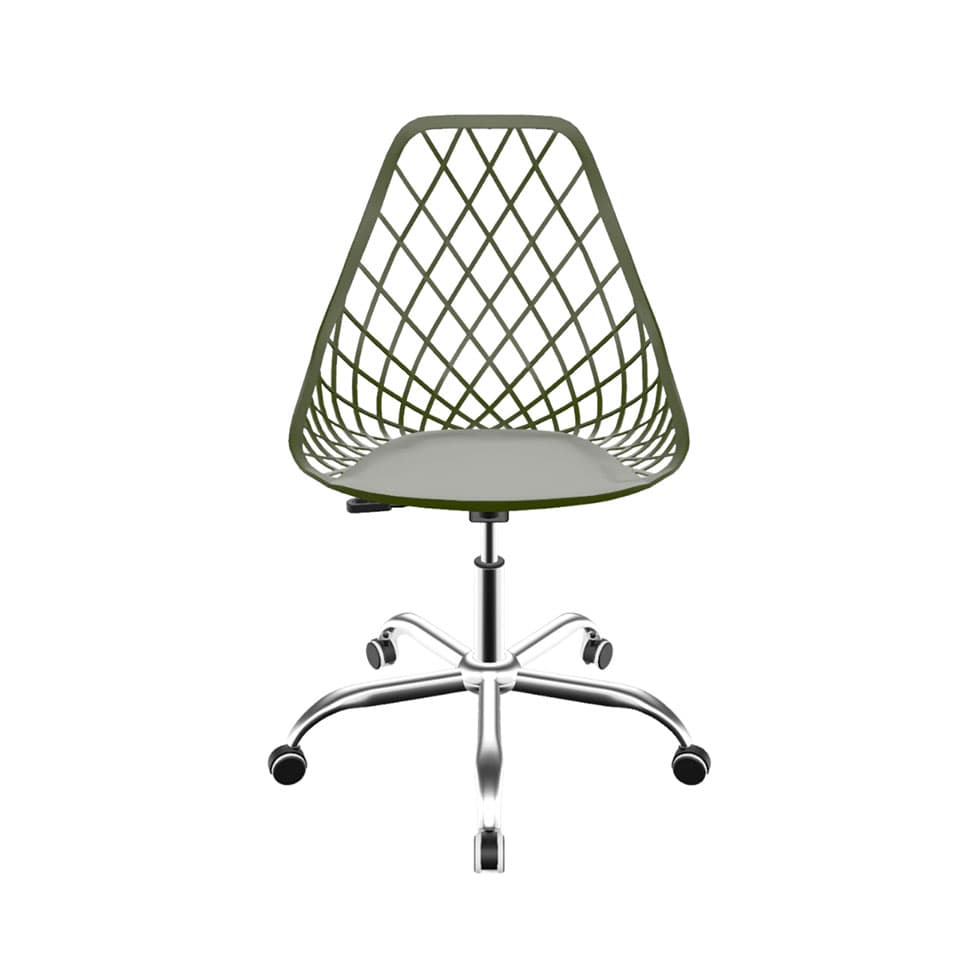 Cadeira Kayla Office Verde Musgo e Cromada