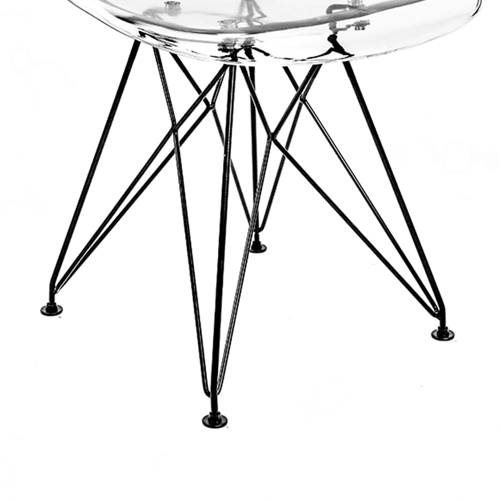 Cadeira de Cozinha Eames Preta e Transparente