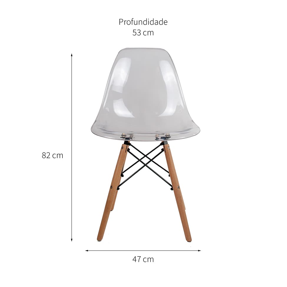 Cadeira de Jantar Charles Eames Cristal
