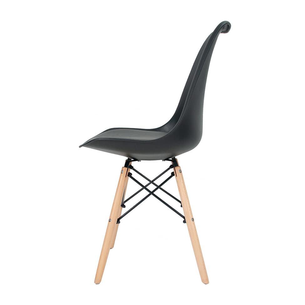 Cadeira de Jantar Eames Saarinen Leda Preta
