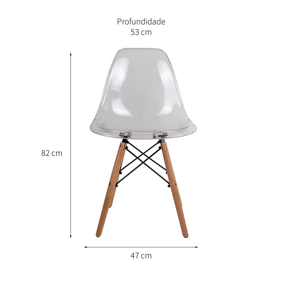 Conjunto com 2 Cadeiras Charles Eames Cristal