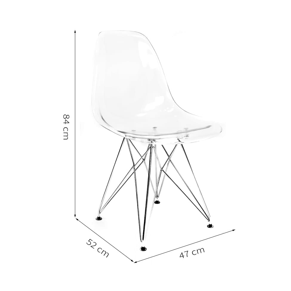 Conjunto com 2 Cadeiras Eames Transparente