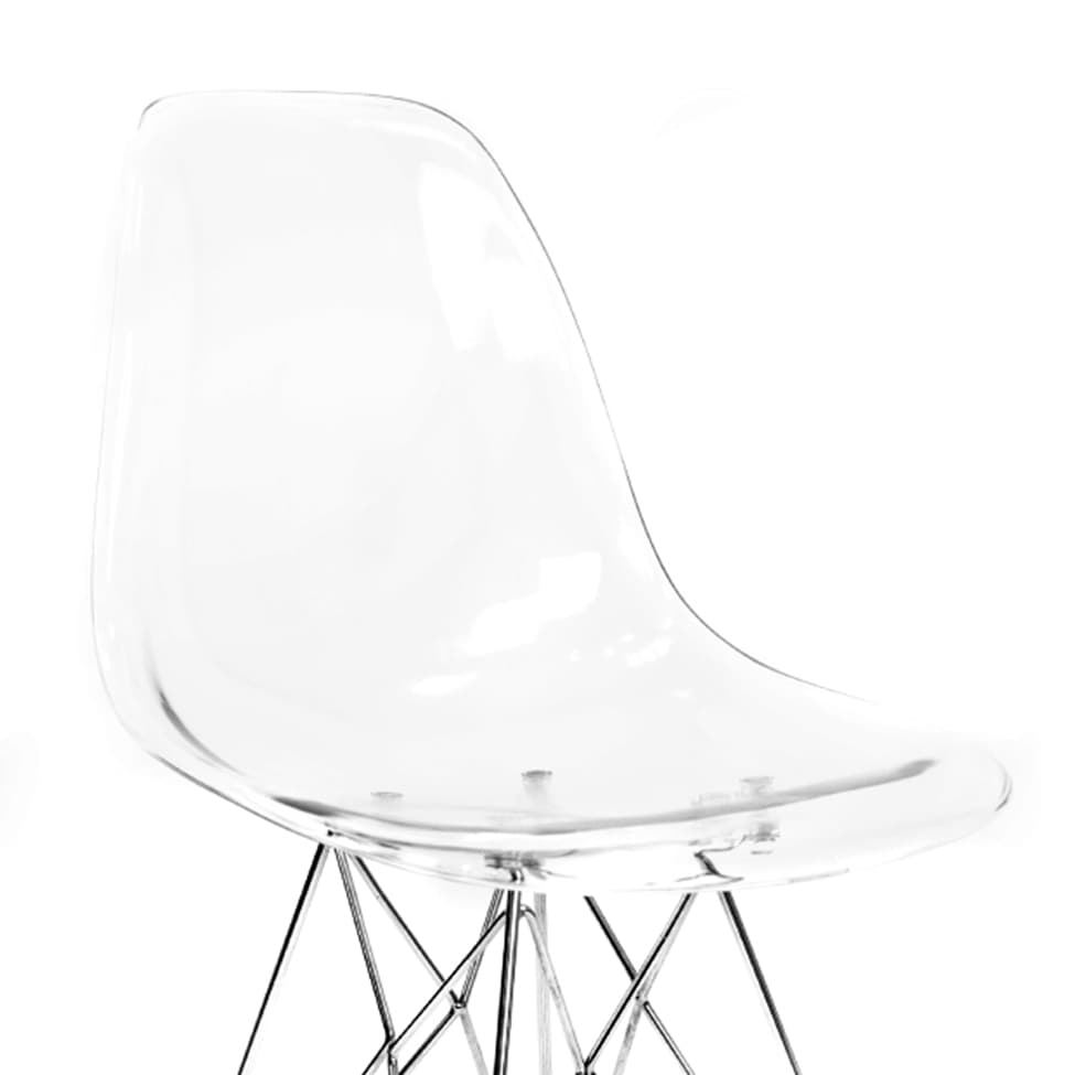 Conjunto com 2 Cadeiras Eames Transparente