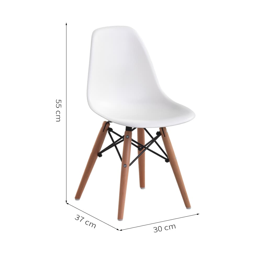 Conjunto com 2 Cadeiras Infantis Eames Branco