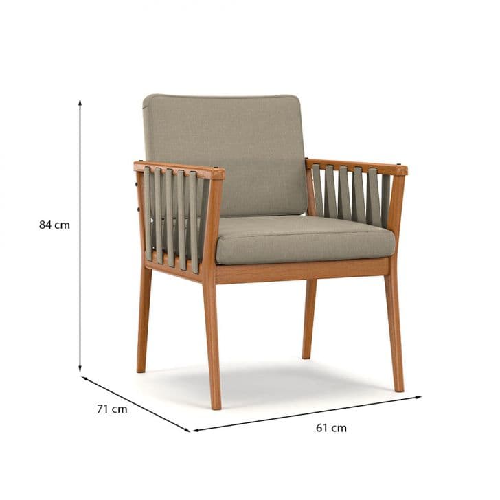 Conjunto com 2 Poltronas Chicago Linho Areia
