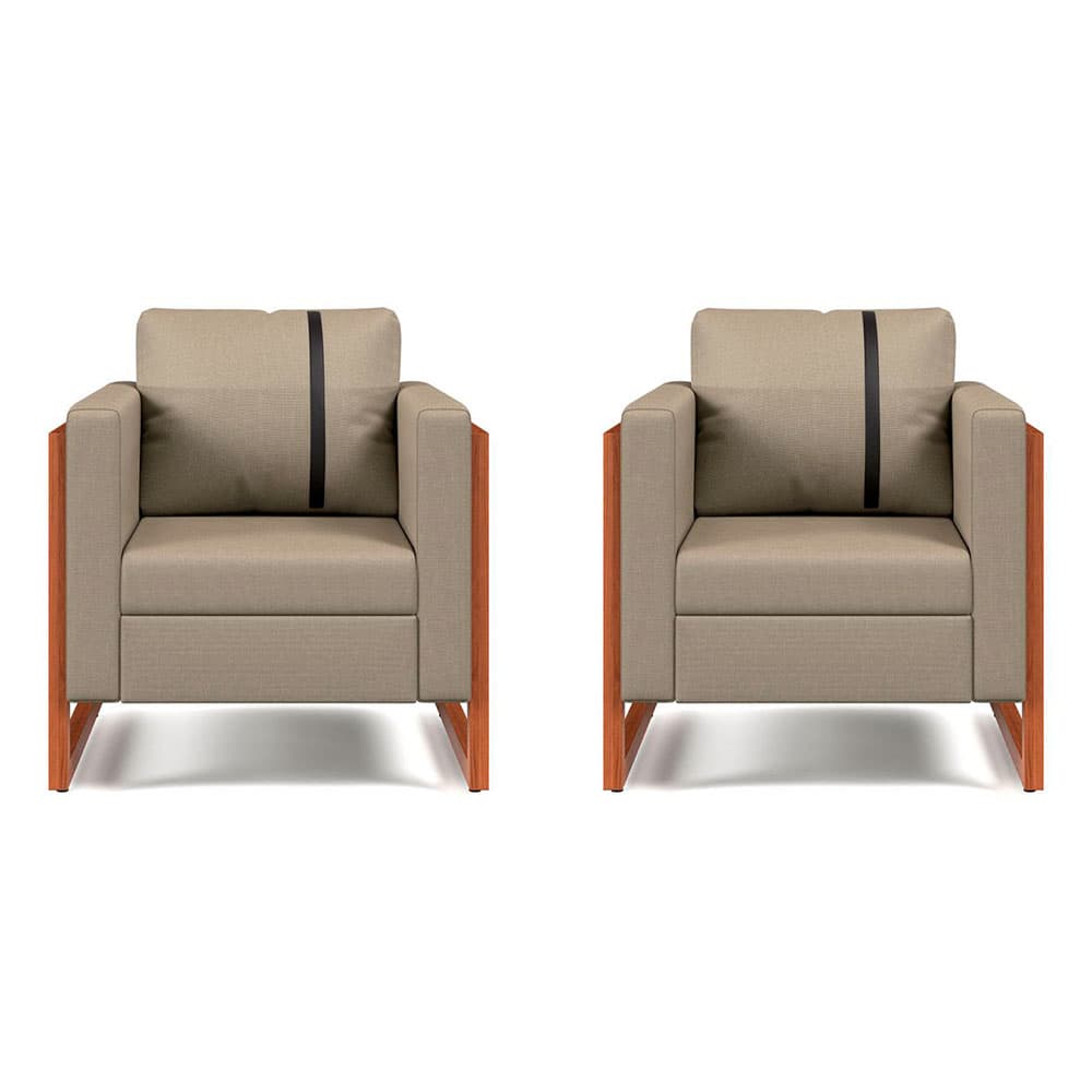 Conjunto com 2 Poltronas Lin Linho Areia
