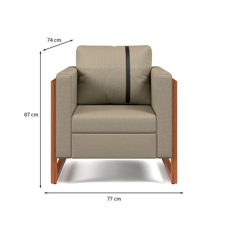 Conjunto com 2 Poltronas Lin Linho Areia