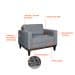 Conjunto com 2 Poltronas Living Cinza