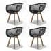 Conjunto com 4 Cadeiras Web Wood Preto