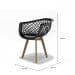 Conjunto com 4 Cadeiras Web Wood Preto