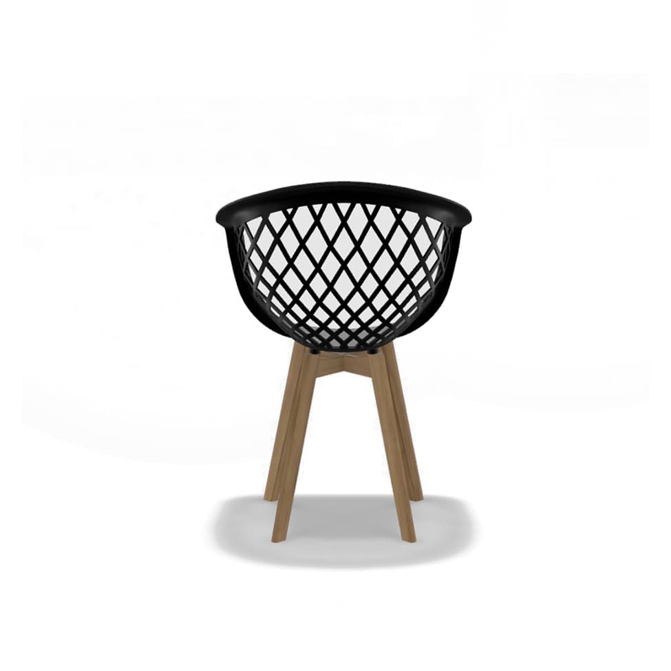 Conjunto com 4 Cadeiras Web Wood Preto