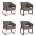 Conjunto com 4 Poltronas Air Cinza