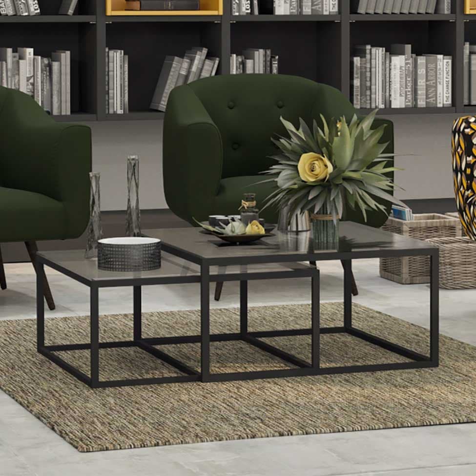 Conjunto de Mesa de Centro Duo Catarina Preta