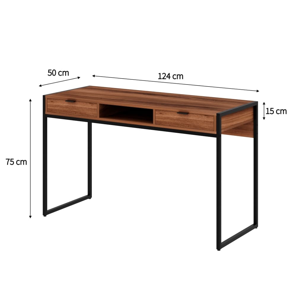 Escrivaninha Wooden 2 GV Nogal e Preta