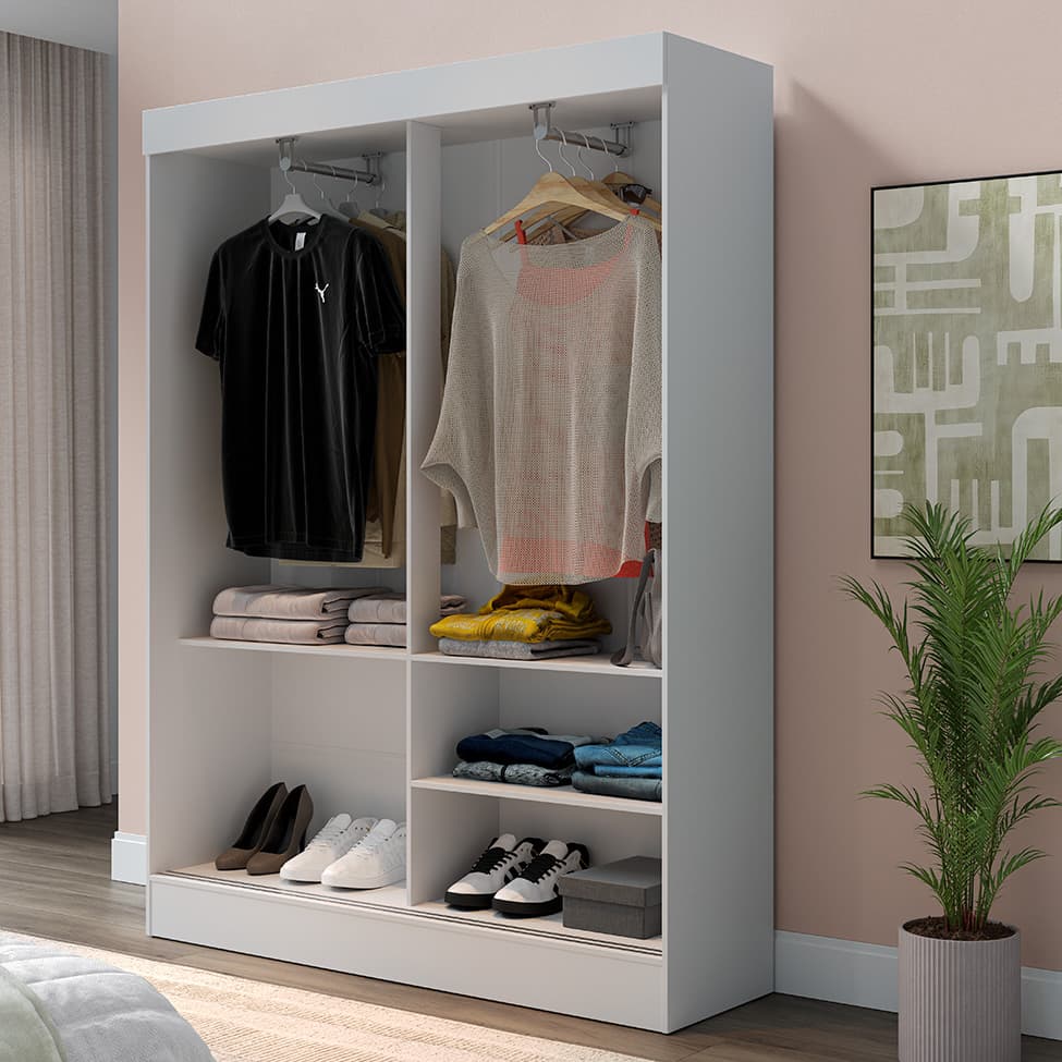 Guarda-Roupa Casal Boreal 2 Portas Branco