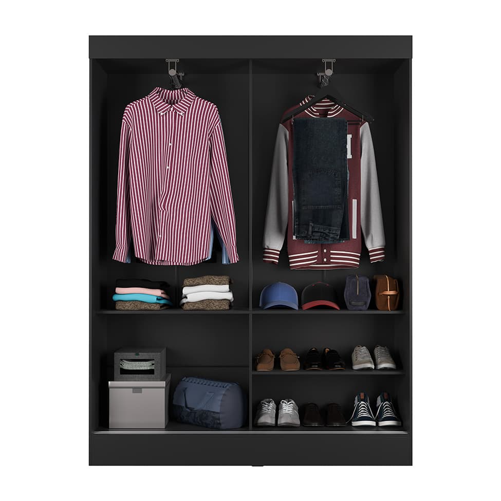 Guarda-Roupa Casal Boreal 2 Portas Preto