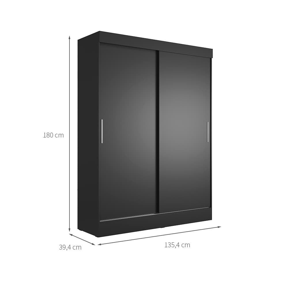 Guarda-Roupa Casal Boreal 2 Portas Preto