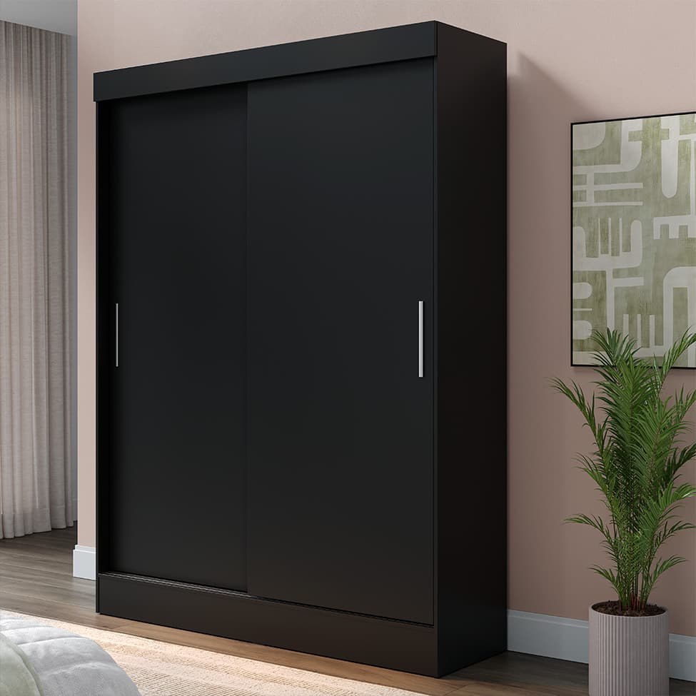 Guarda-Roupa Casal Boreal 2 Portas Preto