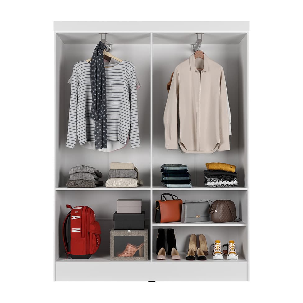 Guarda-Roupa Casal Boreal 4 Portas Branco