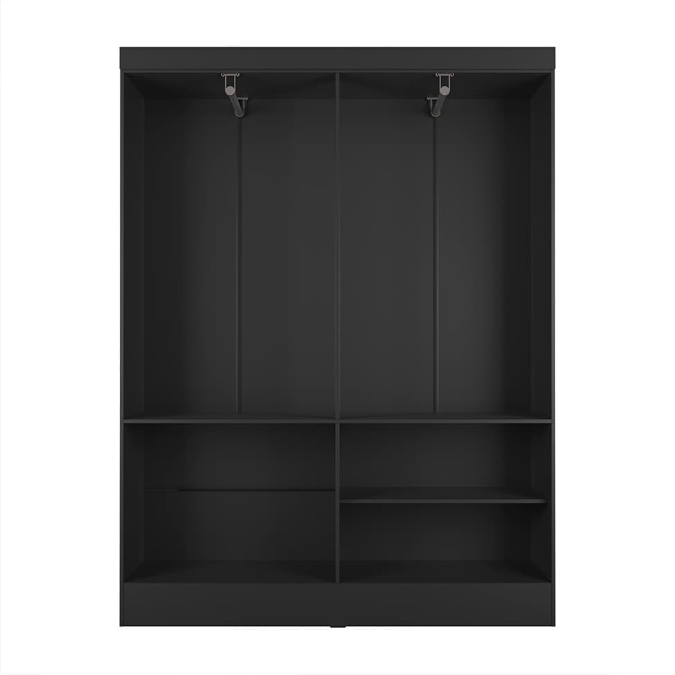 Guarda-Roupa Casal Boreal 4 Portas Preto