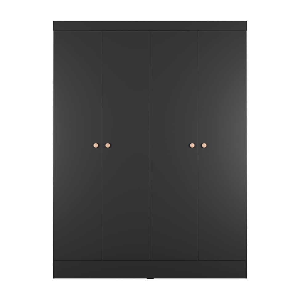 Guarda-Roupa Casal Boreal 4 Portas Preto