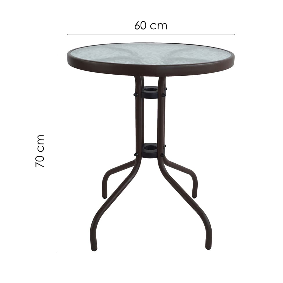 Mesa Redonda de Jardim Rio Marrom 60 cm