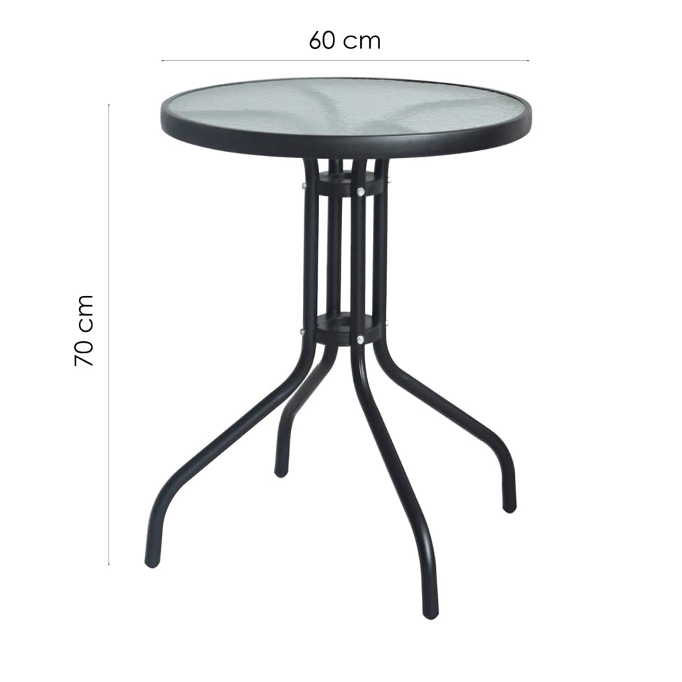 Mesa Redonda de Jardim Rio Preta 60 cm