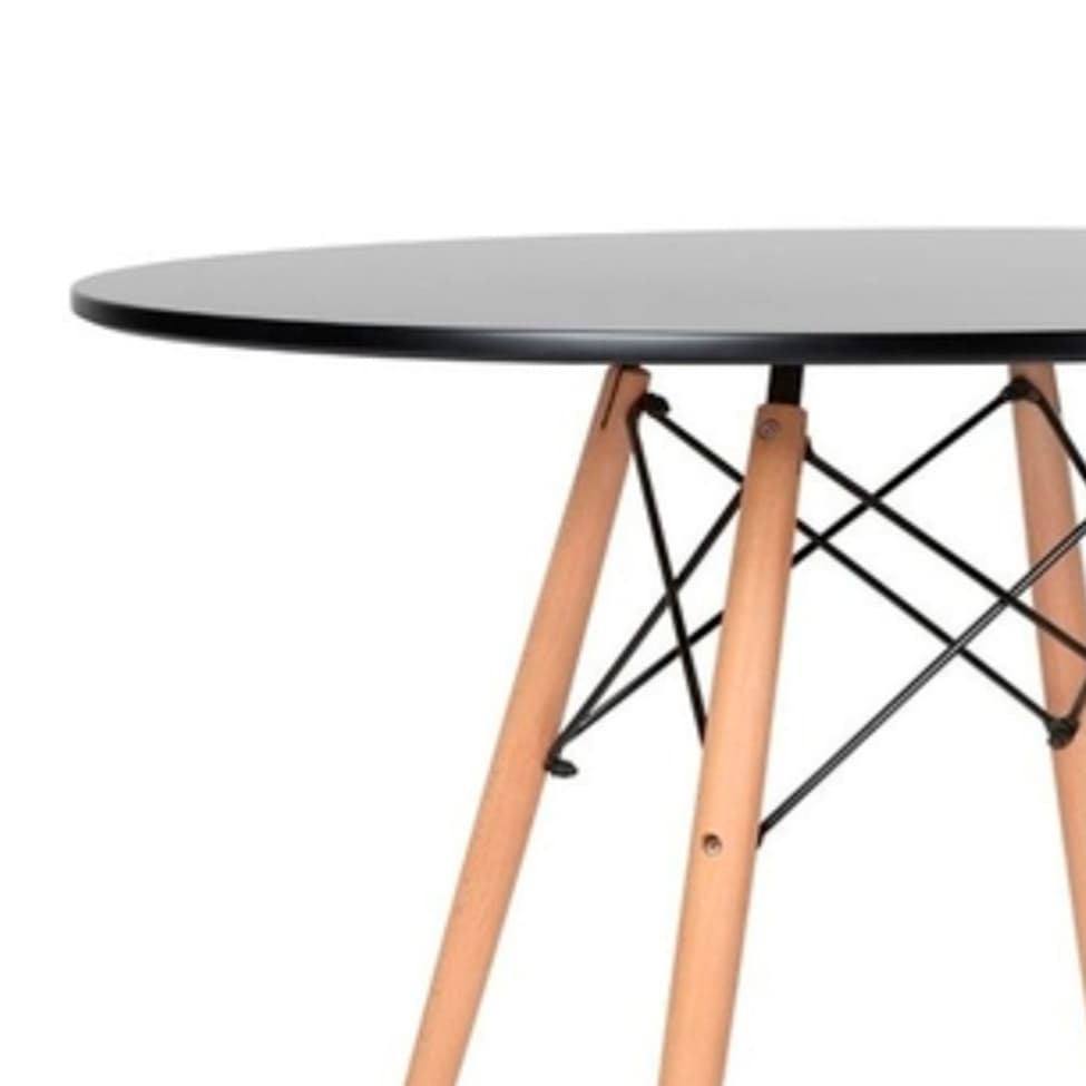 Mesa de Jantar Redonda Well Preta 110 cm