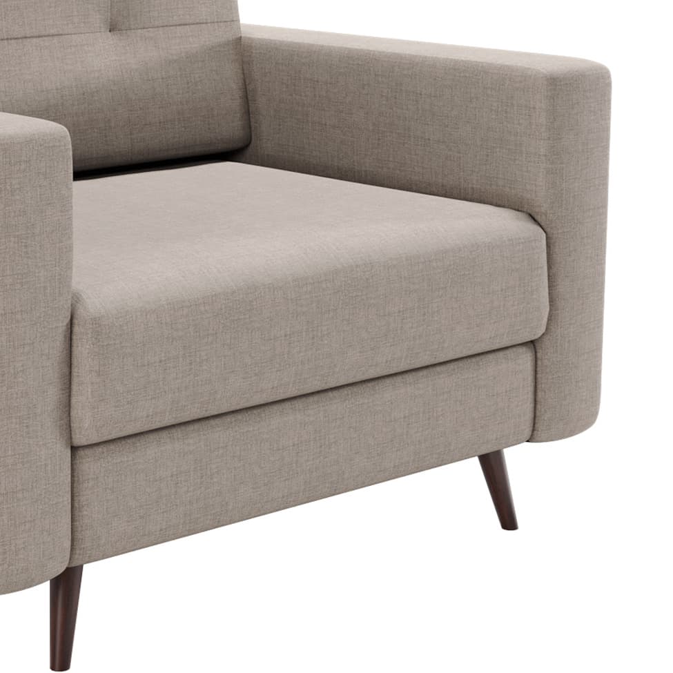 Poltrona Pé Palito Living Linho Cotton Cru