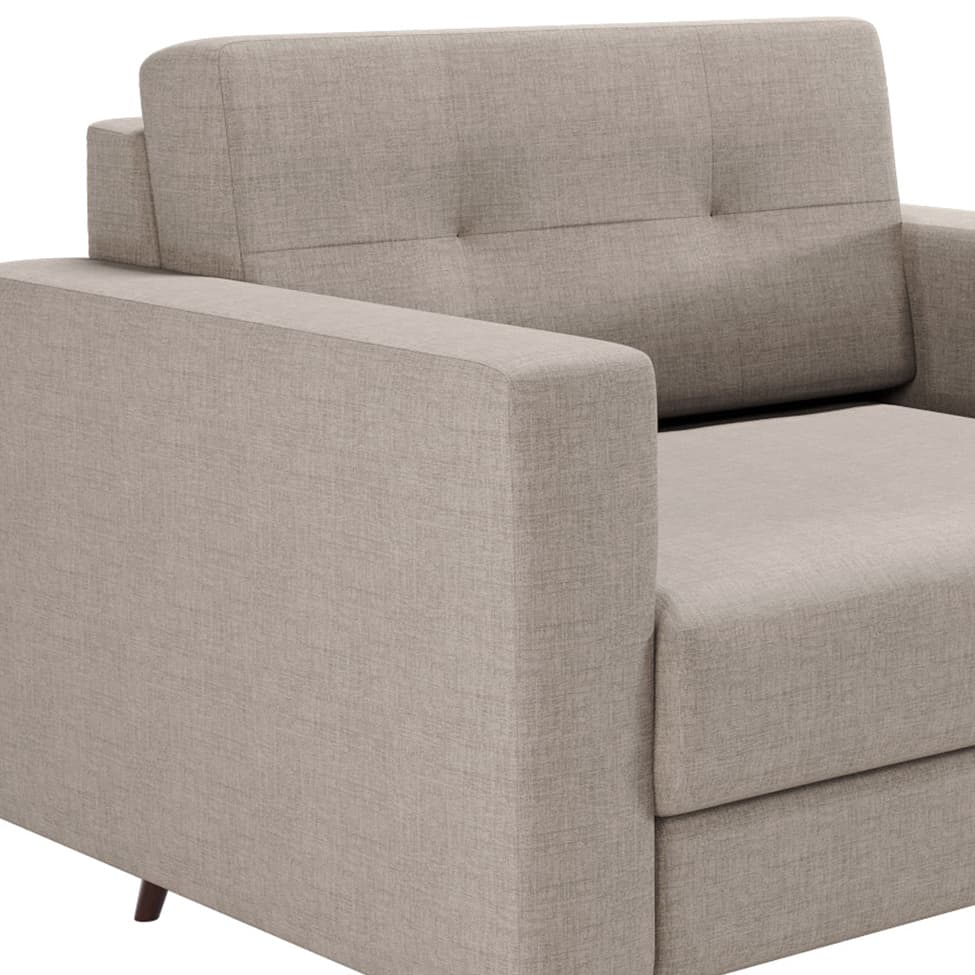 Poltrona Pé Palito Living Linho Cotton Cru