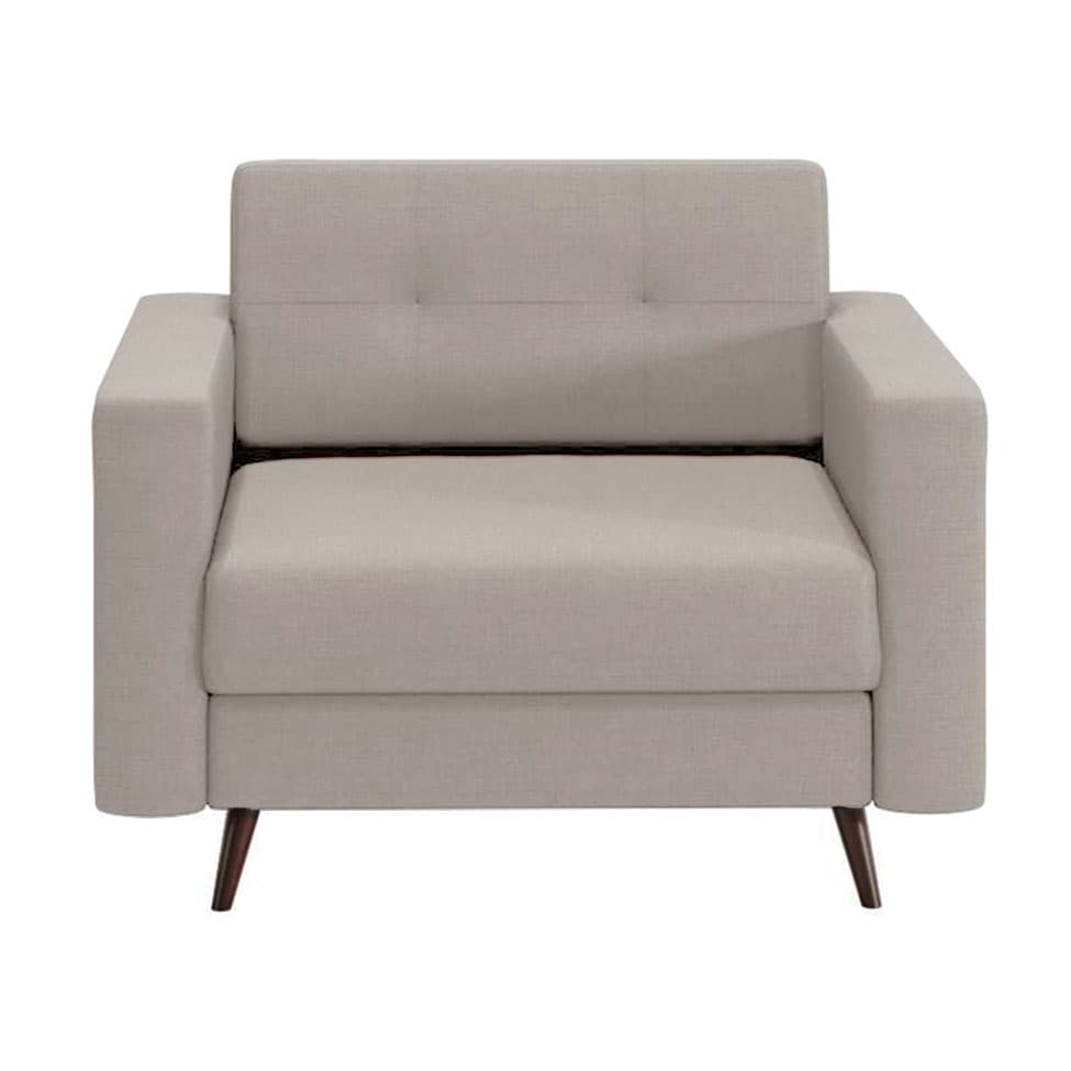 Poltrona Pé Palito Living Linho Cotton Cru