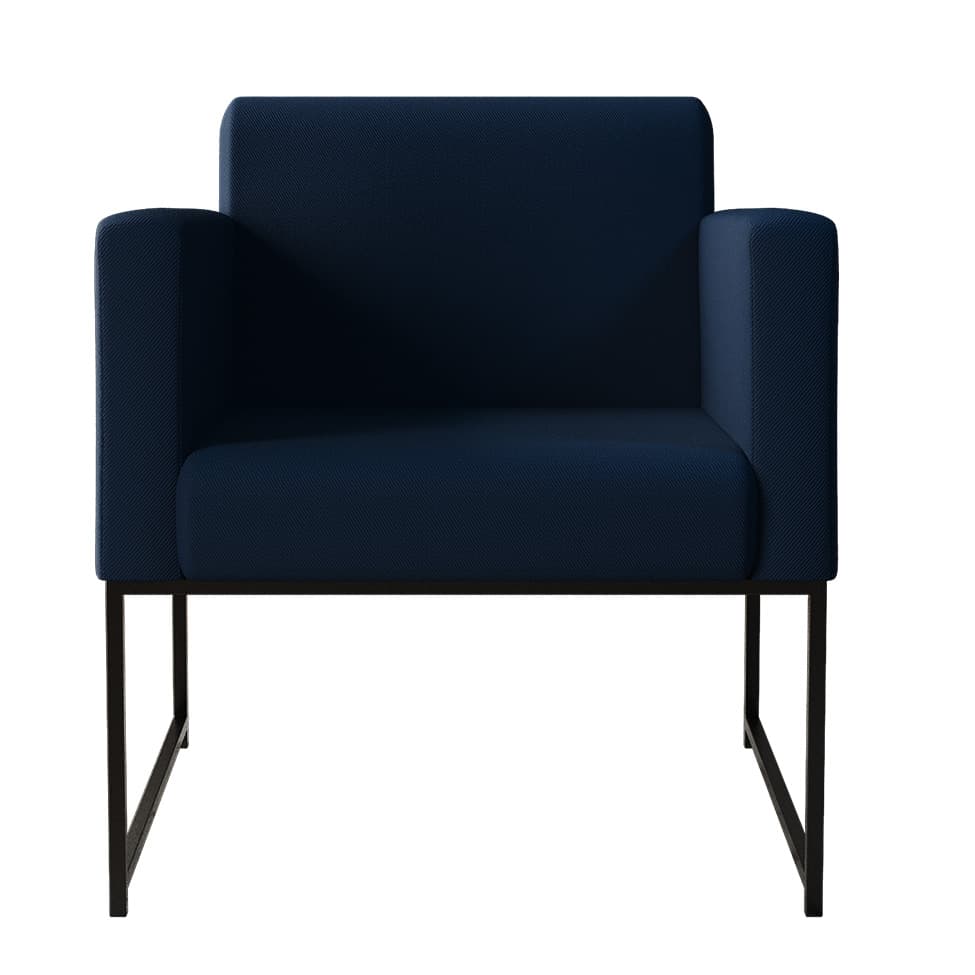 Poltrona Sara Suede Azul Marinho