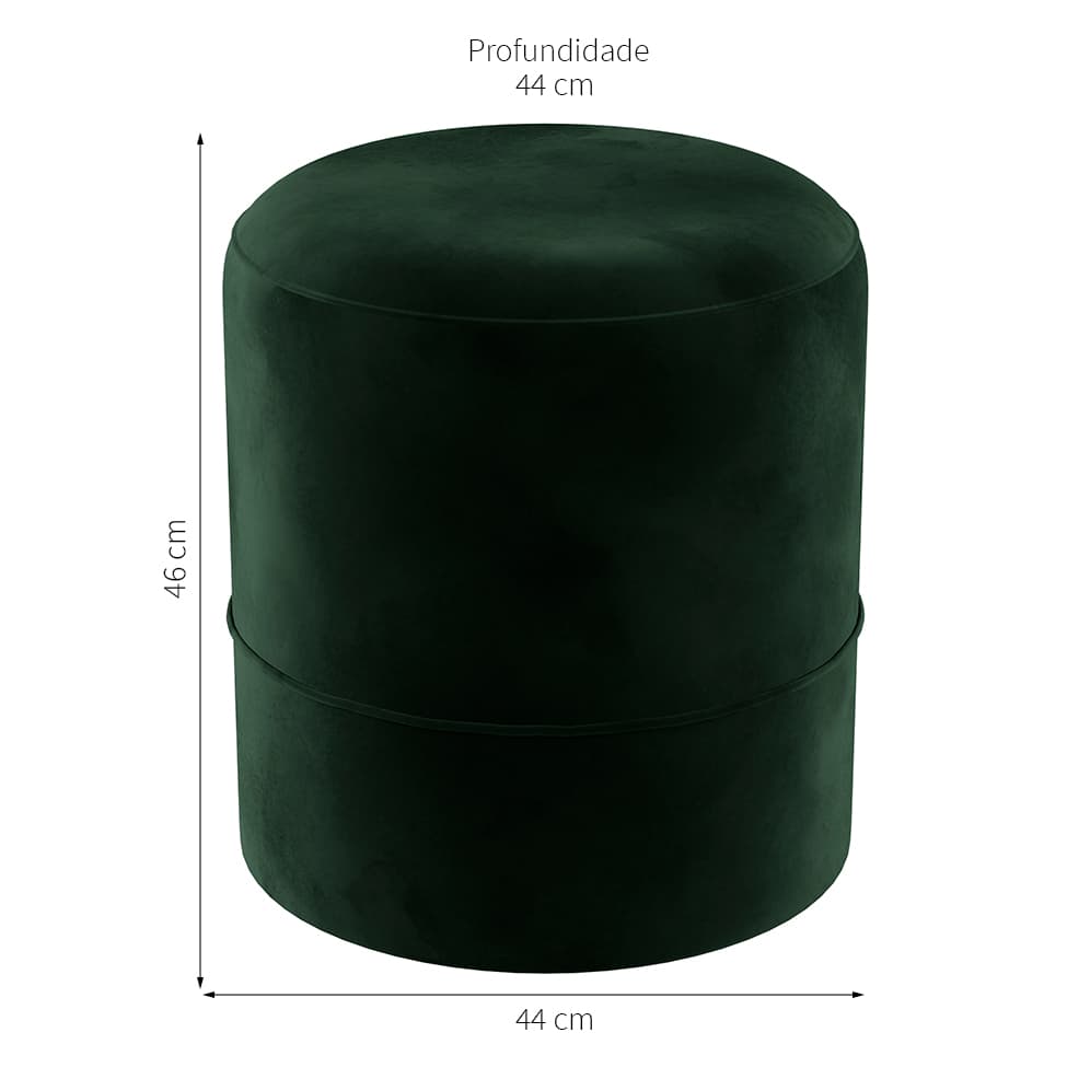 Puff Oxford Verde Musgo 44 cm