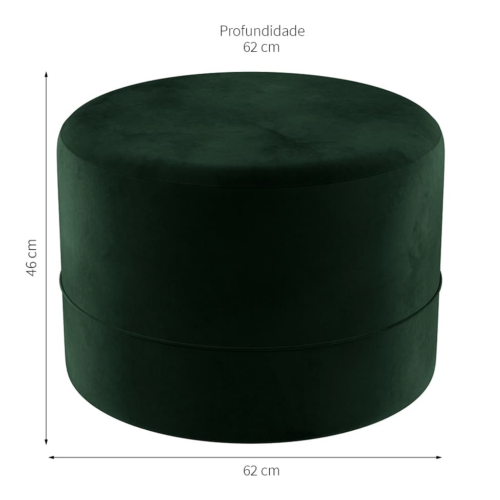 Puff Oxford Verde Musgo 62 cm