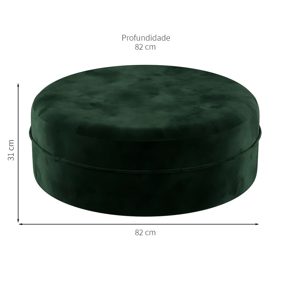 Puff Oxford Verde Musgo 82 cm