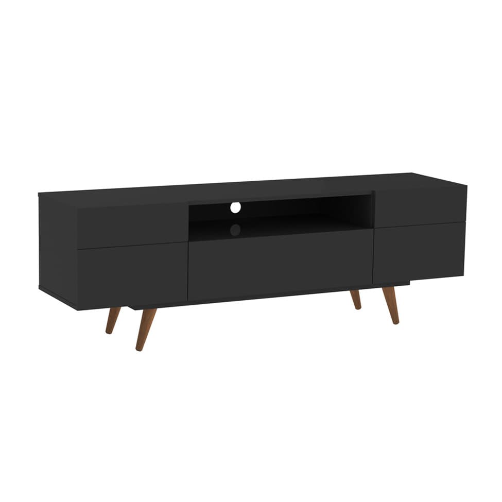 Rack Retrô Paris Preto 162 cm