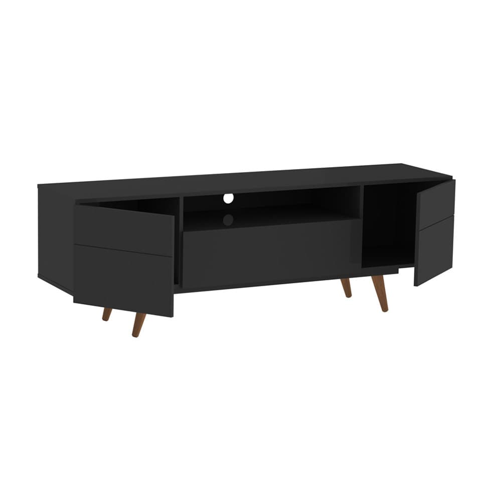 Rack Retrô Paris Preto 162 cm