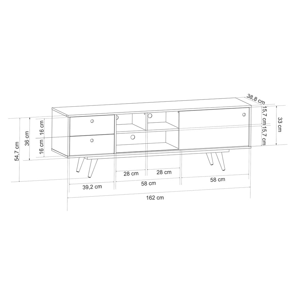 Rack Retrô Weimar Preto 162 cm