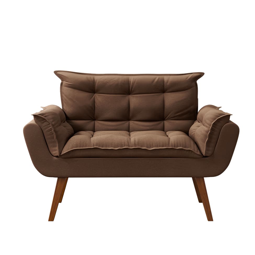 Sofá 2 Lugares Dock Suede Marrom