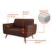 Sofá 2 Lugares Halifax Suede Marrom
