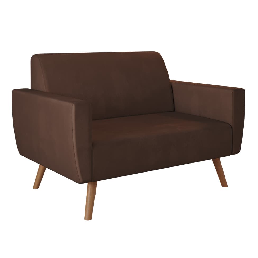 Sofá 2 Lugares Halifax Velosuede Marrom