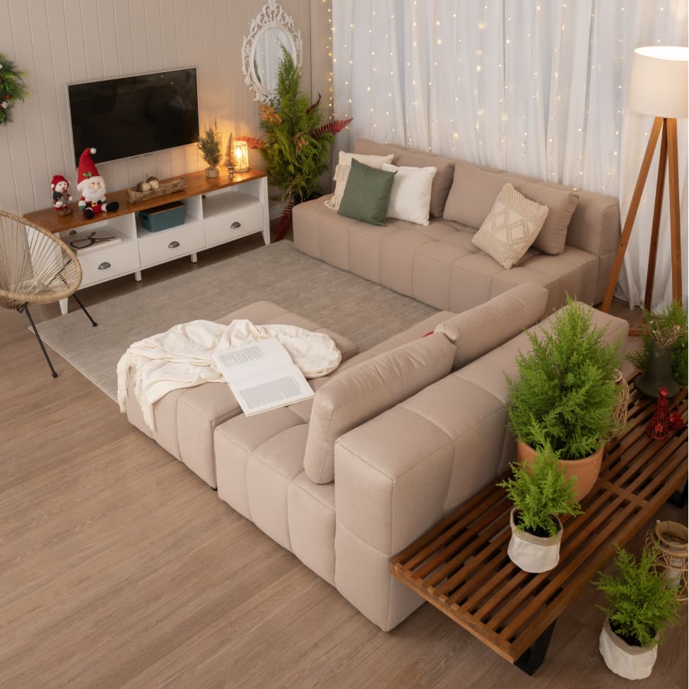 Sofá 2 Lugares Modular Soho Linho Bege