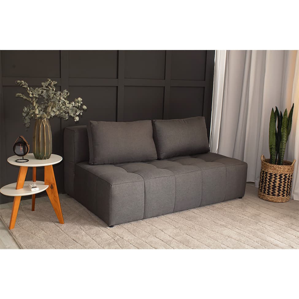 Sofá 2 Lugares Modular Soho Linho Grafite