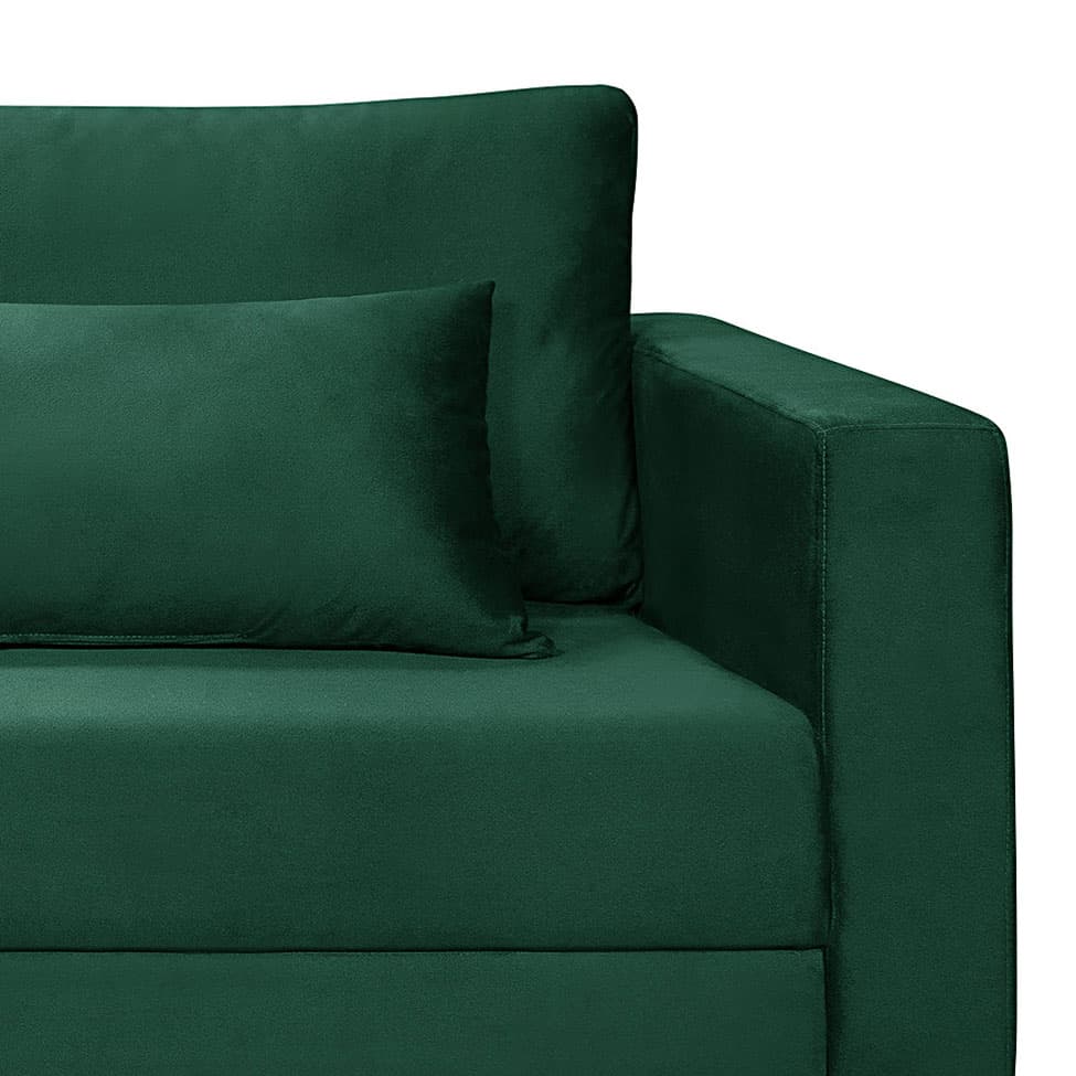 Sofá 3 Lugares Bahamas Suede Verde 200 cm