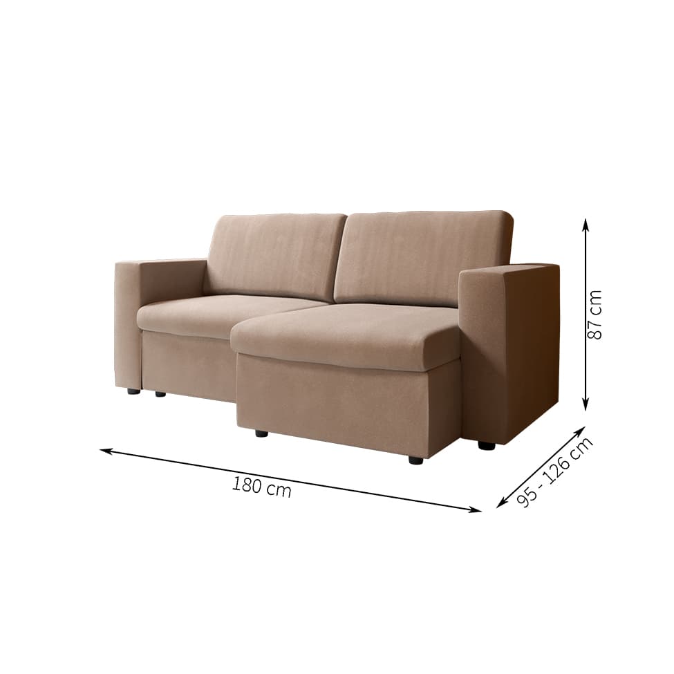 Sofá 3 Lugares Retrátil Zoy Suede Bege