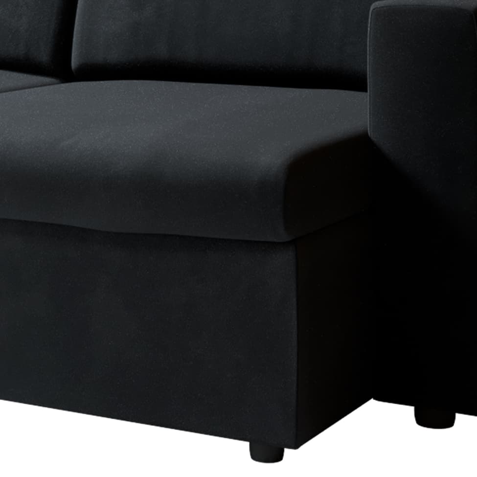 Sofá 3 Lugares Retrátil Zoy Suede Preto