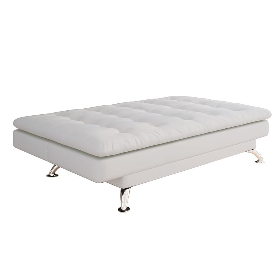 Sofá-Cama 3 Lugares Casal Premium Branco