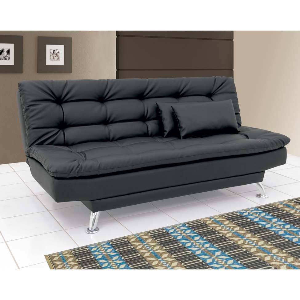 Sofá-Cama 3 Lugares Casal Premium Preto